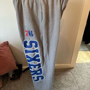 Philadelphia 76ers Mitchell and Ness Gray Sweatpants XL